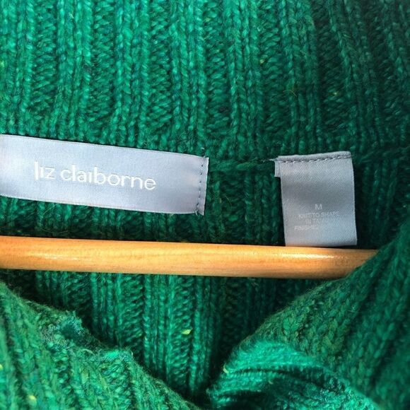 Liz Claiborne Green Button Up Sweater Size M - Picture 4 of 6